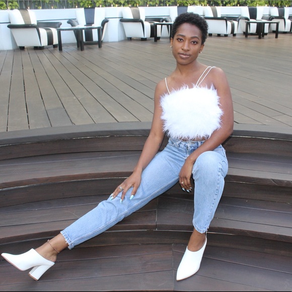 Angel White Faux Fur Top - Picture 3 of 7